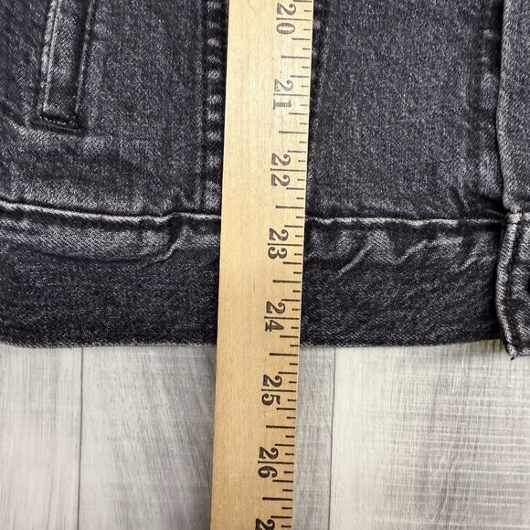 ✅LEVI'S Mens M Relaxed Trucker Jacket Premium Charcoal Gray Denim Inside Pockets - Picture 9 of 12